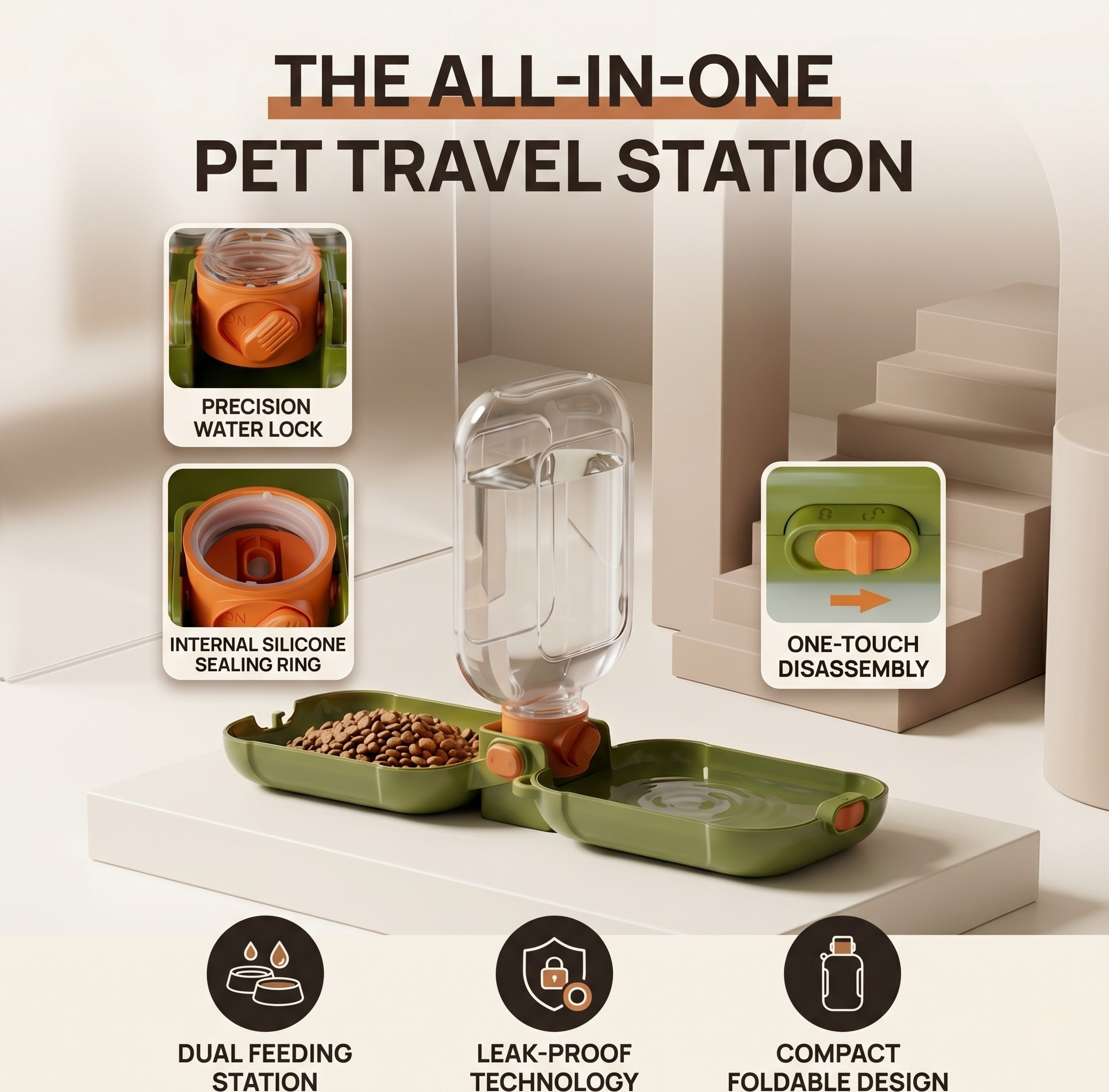 CEROVAS Nomad 2-in-1 Pet Travel Bottle