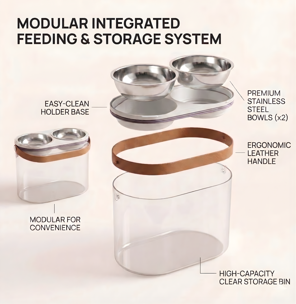 CEROVAS Doppia Pet Feeding Storage
