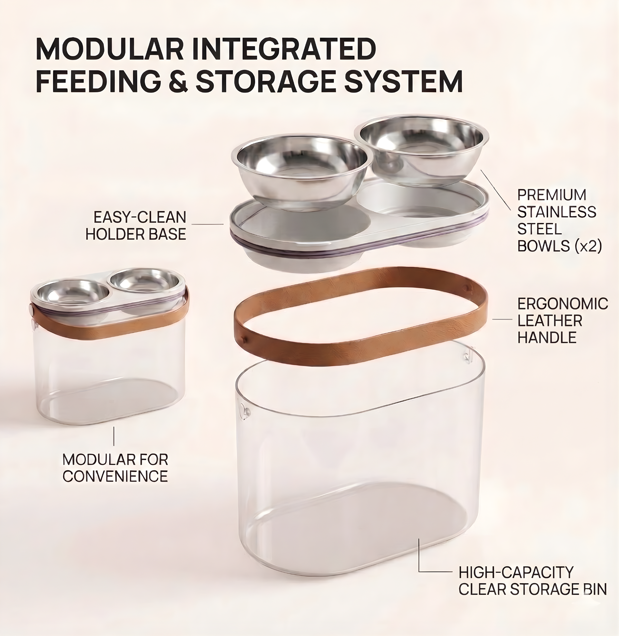 CEROVAS Doppia Pet Feeding Storage