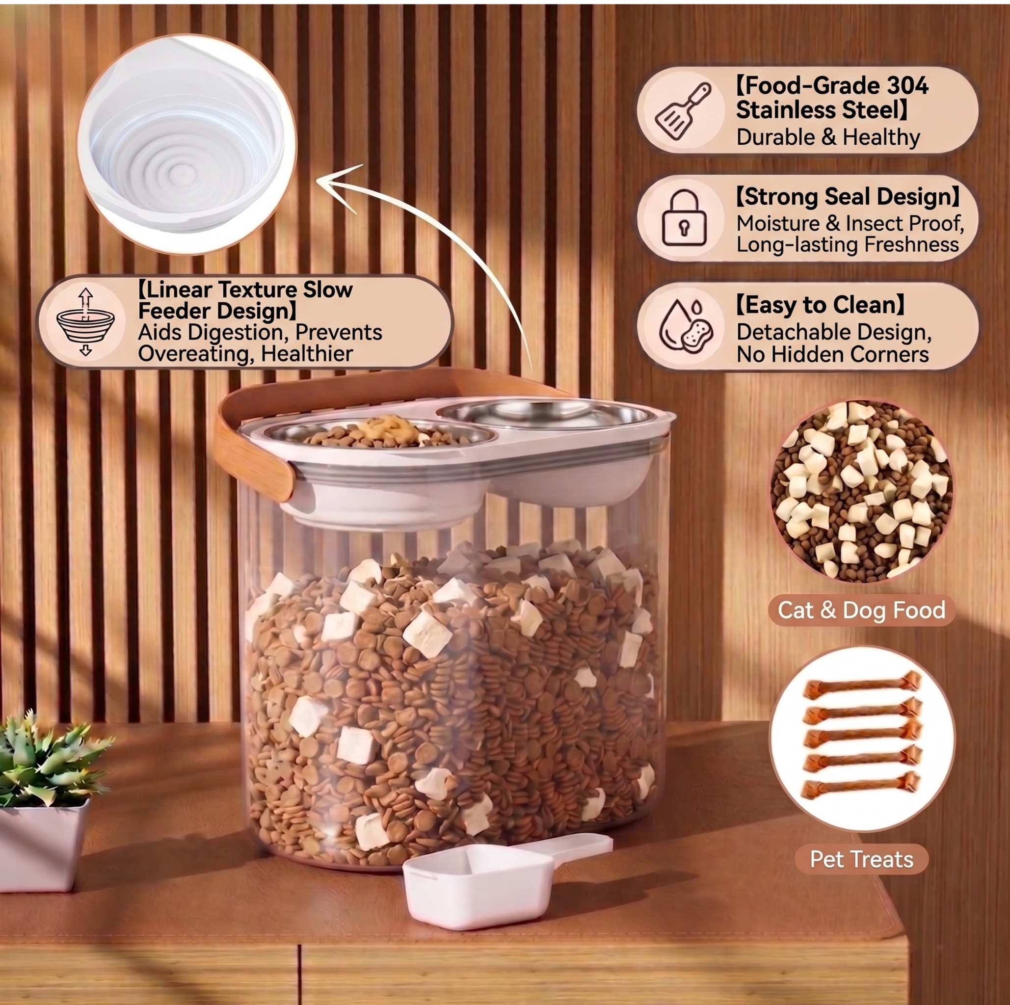 CEROVAS Doppia Pet Feeding Storage