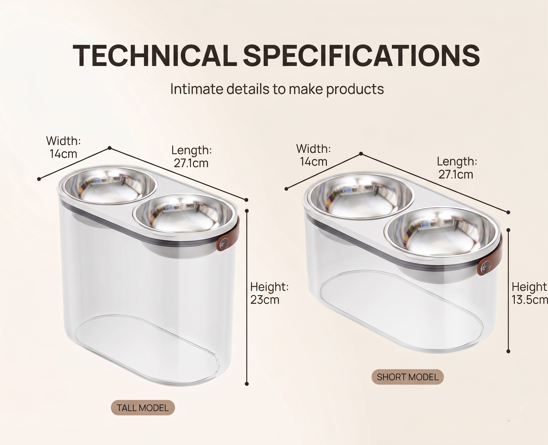 CEROVAS Doppia Pet Feeding Storage